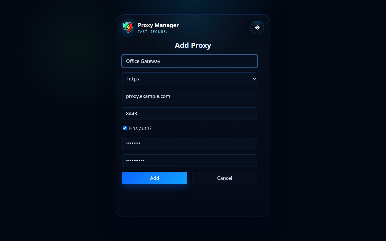 Proxy Manager afegeix un formulari de proxy